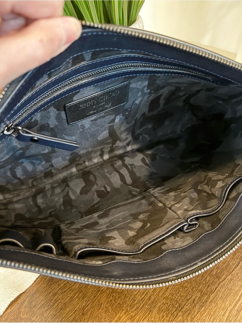 Jimmy Choo Derek Studded Leather Zip Clutch - Picture 5 of 10